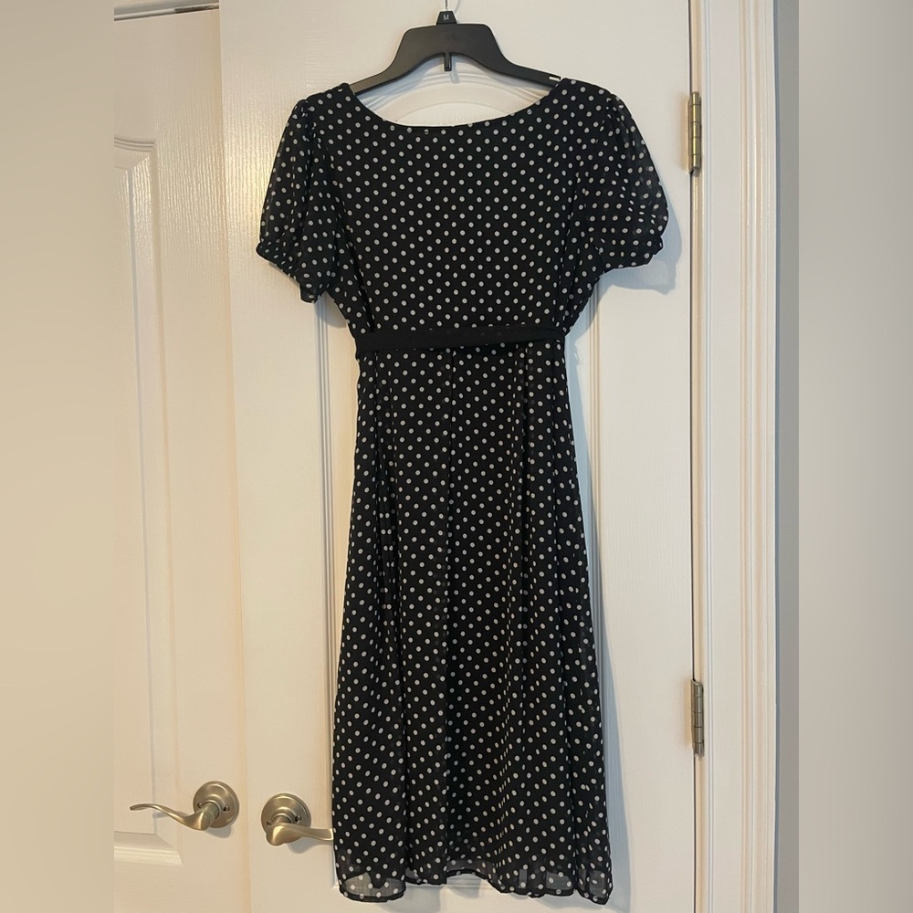 Merona Black and White Polka Dot Midi Dress - Picture 3 of 7
